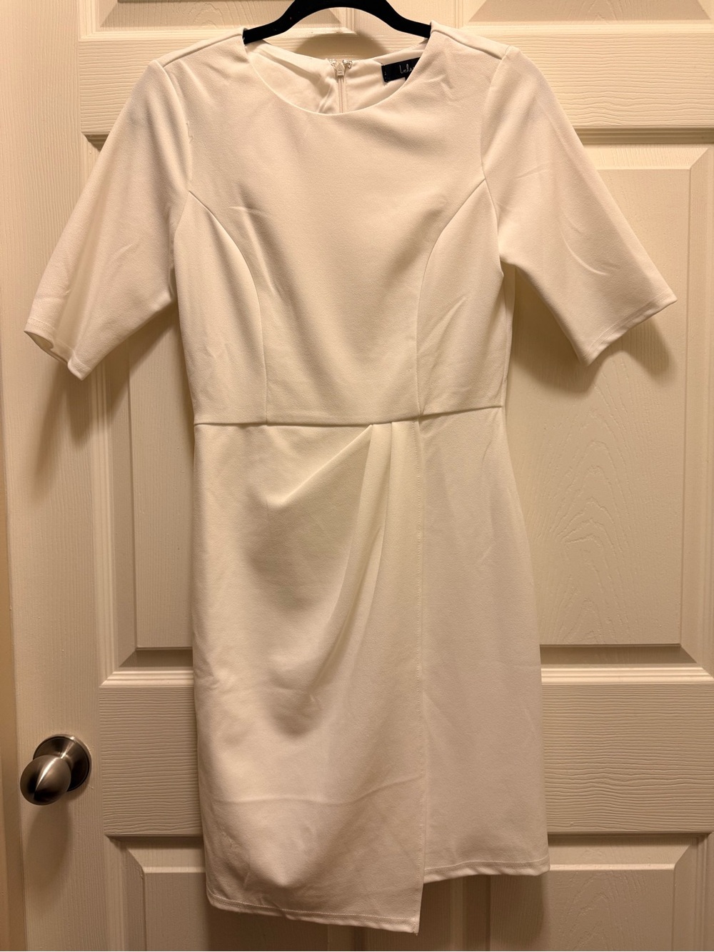 Lulu's White Short Sleeve Sheath Dress